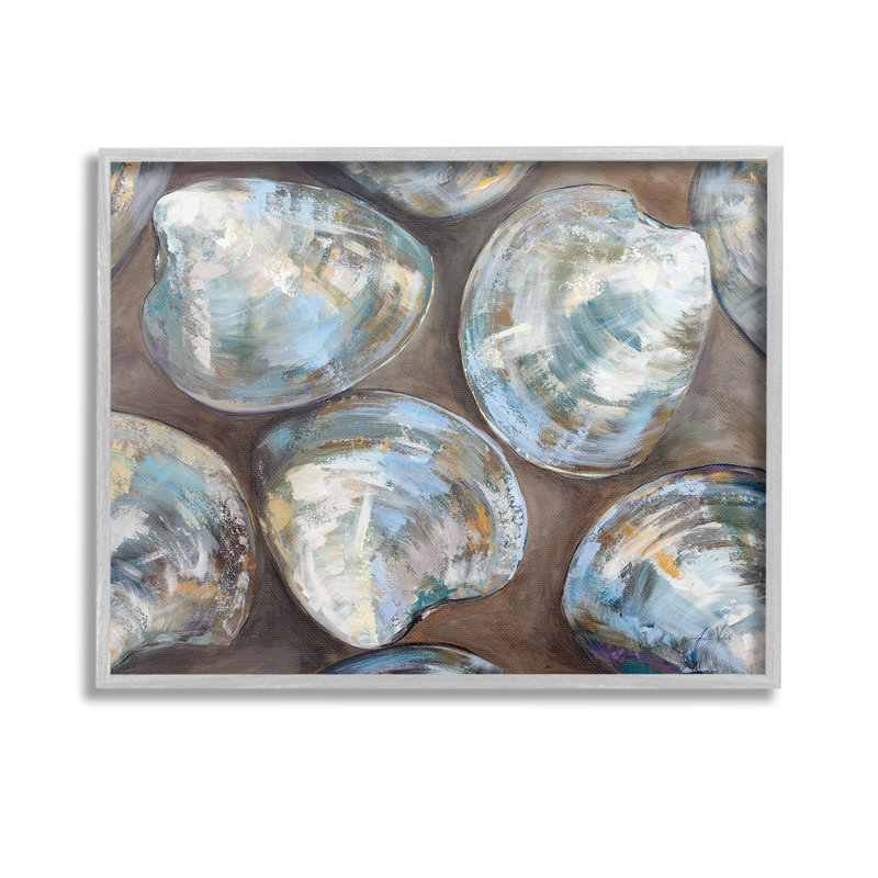 «Clam Shell» encadré, estampe numérique par Jeanette Vertentes, H 11 po x l 14 po, Blanc