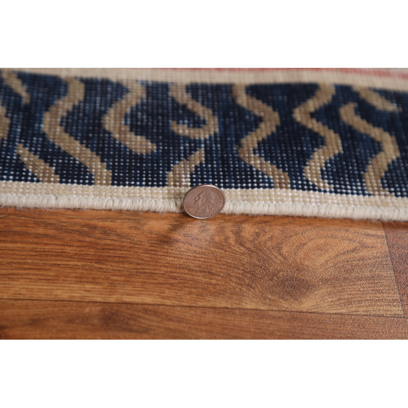 Tapis de couloir turc en laine noué à la main Art Deco
