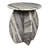 Venus Modern 17.5" Round Gray/Black Solid Marble End Table, Natural Stone Accent Side Table with Sculptural Cross Base for Living Room