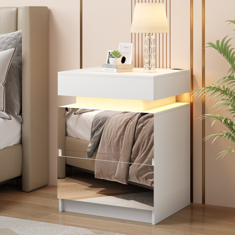 45cm W Bedside Table, White