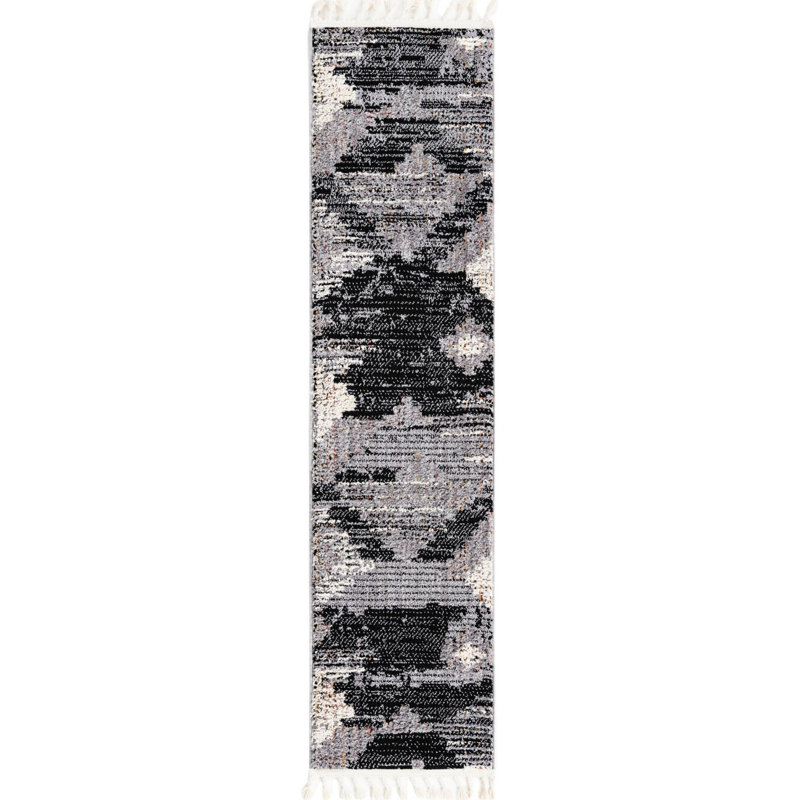Gosnold avec motif géométrique gris, Tapis de couloir 2 pi x 8 pi