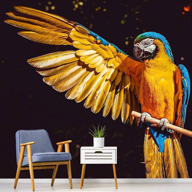 Murale à peindre un grand oiseau, L 144 po x l 100 po