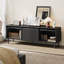 Meuble télé 59 po avec armoire de rangement et prise de courant Mid Century 59 po, convenant au salon et à la chambre à coucher-806632982-809292078