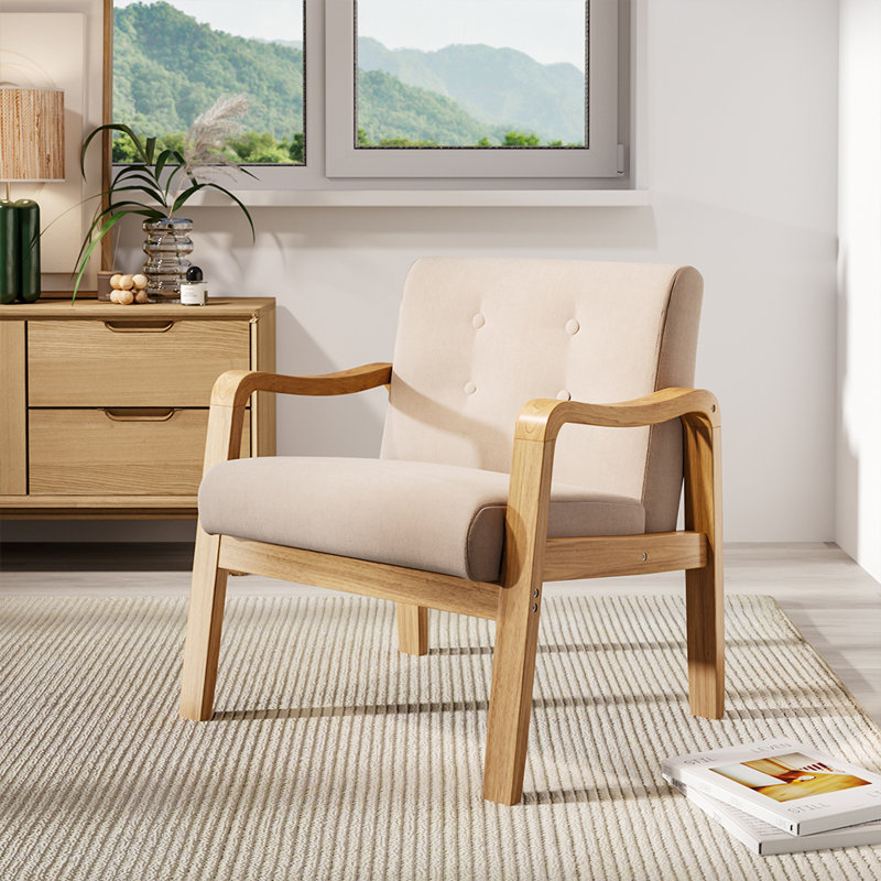 Craig Upholstered Armchair, Beige/Natural