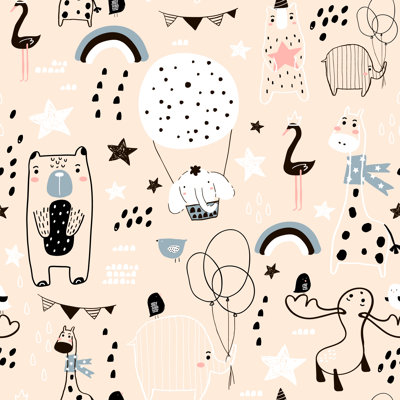 Tindley Seamless Childish Pattern - Wrapped Canvas Print