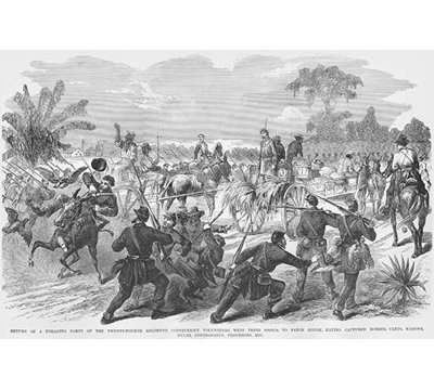 « retour de la partie fourragère » par frank leslie, reproduction d’art
