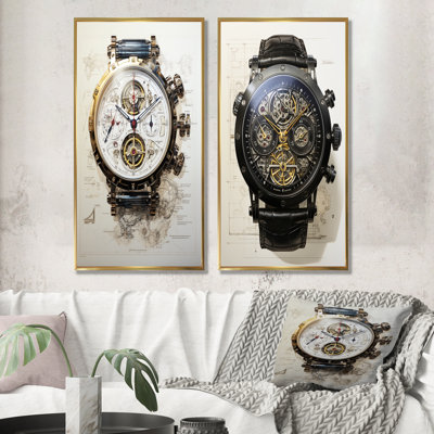 Luxe - Montres, ensemble de 2 reproductions d'art mural
