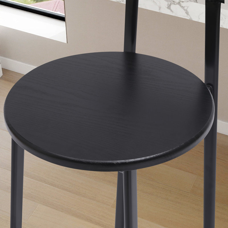  Hauteur tabourets de bar avec dossier, Noir