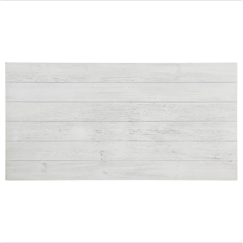 Table basse en bois blanc patiné avec tablette Castleton, Blanc antique