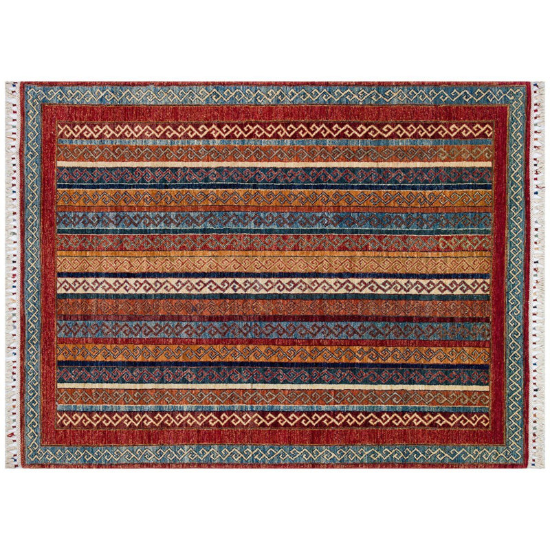 Tapis oriental oriental floral en laine noué à la main bourgogne brun Shirvan