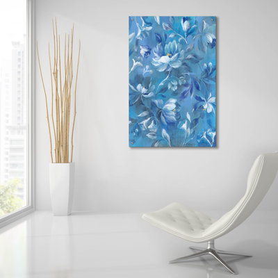 «Modern Brocade 1» par Danhui Nai, art mural en verre acrylique, 24 po x 36 po