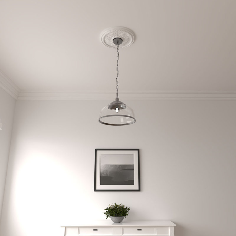 Médaillon de plafond H 13,875 po x l 13,875 po x P 1,25 po Tirana, Avec un couche d'aprêt