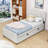 Elegant Velvet Upholstered Bed with Twin Trundle-1428852804-1428852806