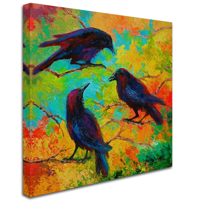 Kucera «Crows 4», reproduction sur toile tendue, H 14 po x l 14 po