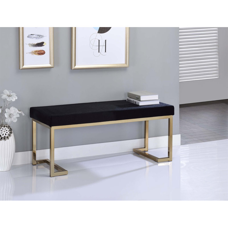 Banc en fausse fourrure et champagne Boice