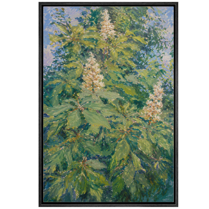 Fresh Green Botanical Foliage Nature Wall Art Framed Canvas Master Bedroom Wall Art Work Print, 36" H x 24" W x 1.5" D, Black
