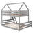 Hearthside 79.2" W x 57.2" D x 72.1" H Pine Wood Twin Over Full Bunk Bed-2109735069