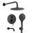 Tub and Shower Faucet Set with 9" Rainfall Shower Head and 3‑Setting Handheld Shower, Valve Included-109786361