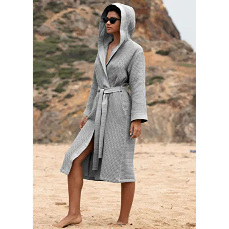 Peignoir SEYANTE 100% coton biologique certifié GOTS, XXL, Gris