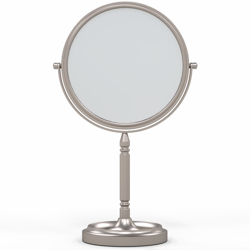 Brushed Nickel Magnifying Countertop Makeup Mirror