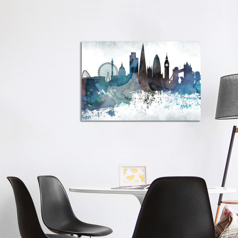 London Bluish Skylines - Wrapped Canvas Painting, 101.6 cm H x 66.04 cm W