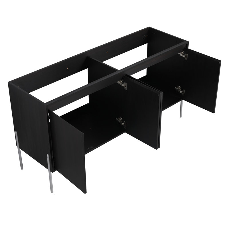 Armoire de salle de bain autoportante de 60 po en chêne foncé - une solution pratique, spacieuse et résistante, 60"