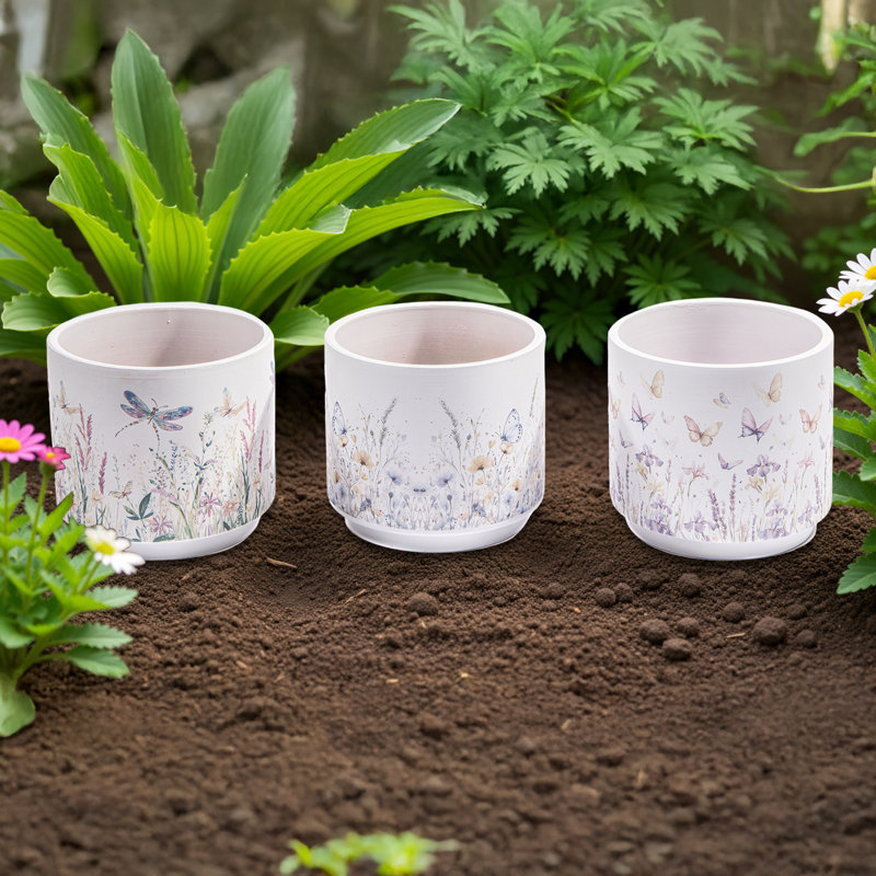Jardinière ronde en terre cuite Botanical Garden 6 / disp - lot de 3