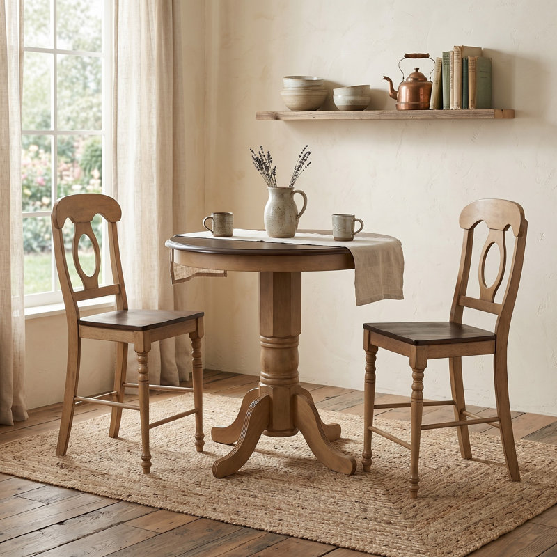 Huerfano Valley 2 - Person Solid Wood Top Pedestal Base Dining Set