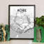 Kobe City Map - No Frame Print-212123193