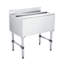 Bac à glaçons commercial, capacité maximale de 100,7 pte, glacière en acier inoxydable de 36 x 19 x 33 po avec couvercle coulissant et porte-bouteilles, unité de chariot-glacière pour bar-pub, certifié NSF