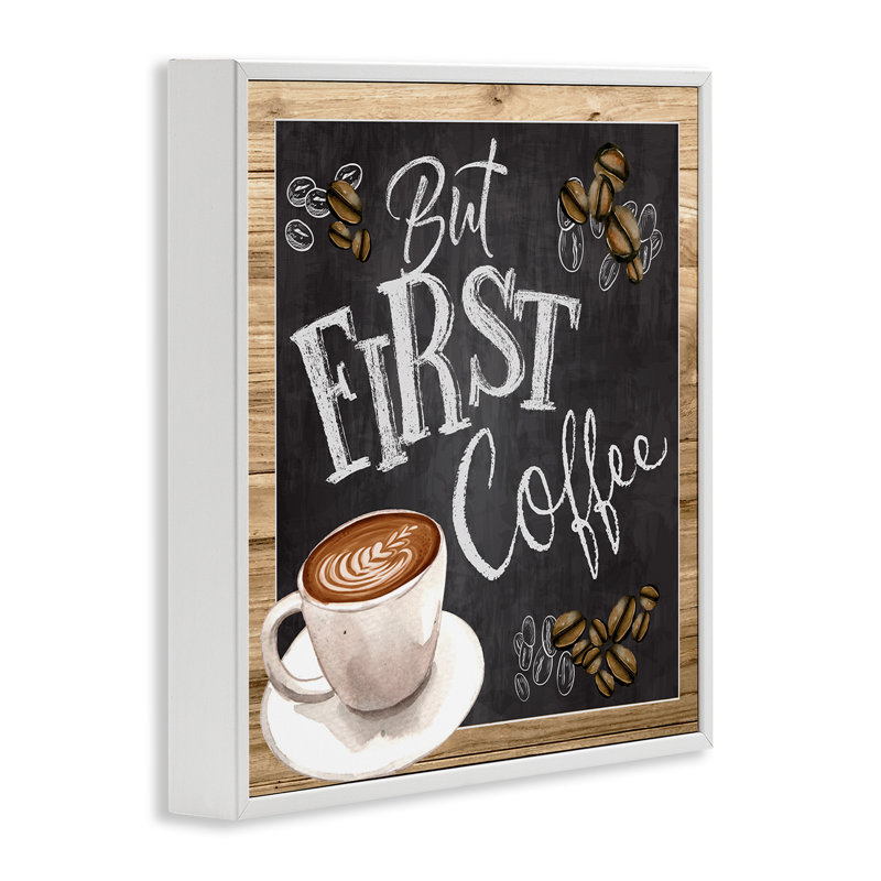 But But Coffee Typographie, tableau latte par haricot par ND Art - impression, Estampe numérique encadrée blanc bord de mer