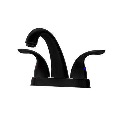 Robinet de lavabo de salle de bain 5,45 po, noir mat 2, bec à arc moyen, teinté, fixation sur le comptoir, robinet central 2