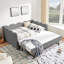 Lit de jour en vichy double avec couchette simple sans sommier, avec port USB et adorable forme de vague-822298604
