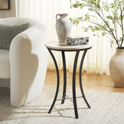 Saxony Travertine Side Table