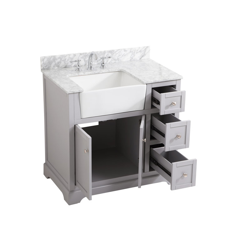Ensemble de meuble-lavabo simple 36 po Pardue, Gris
