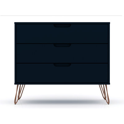 Commode 35 po Rockefeller en bleu minuit (3 tiroirs)