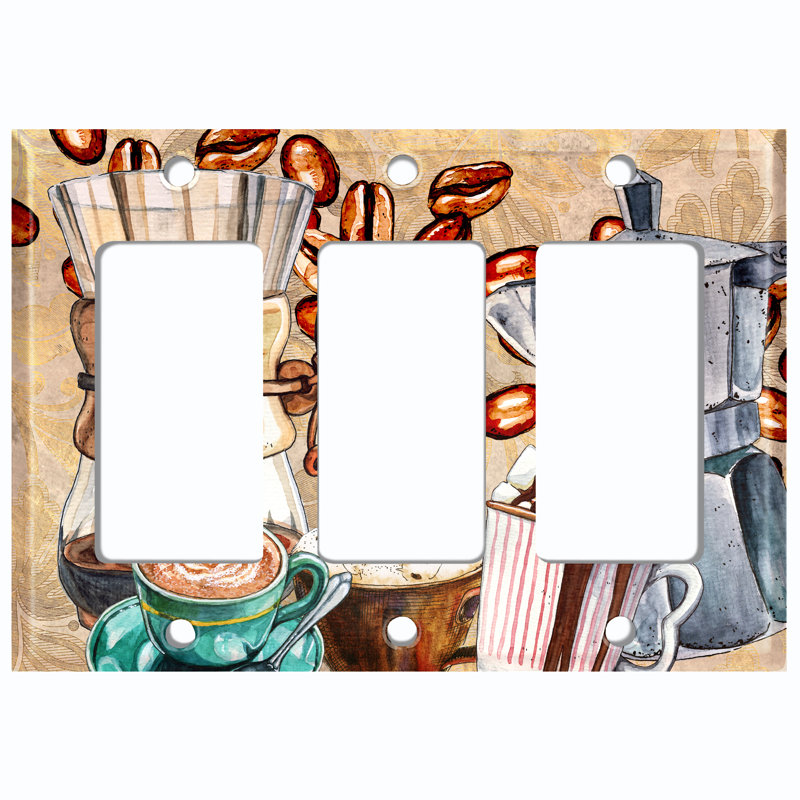 Patterned 3 - Gang Rocker Standard Wall Plate