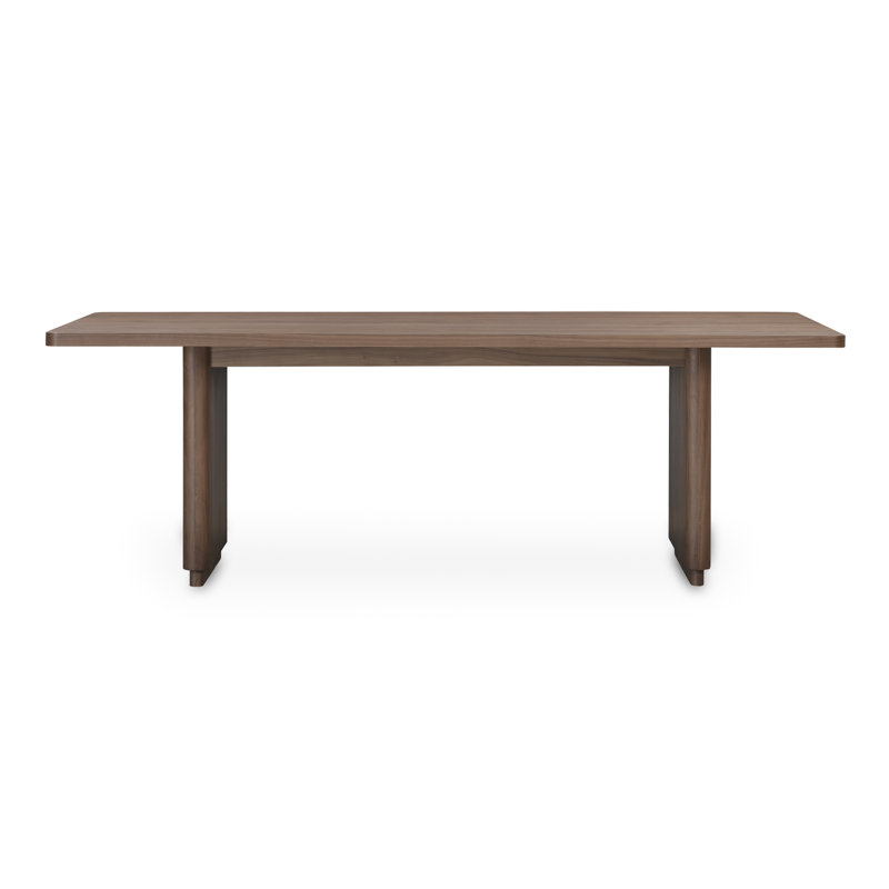 Round Off 88'' Solid Wood Dining Table, Walnut