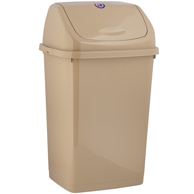 Poubelle à balançoire en plastique 13 gallons, Beige