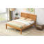 Base de lit plateforme avec tête de lit, support à lattes de bois, aucun sommier requis, lit double