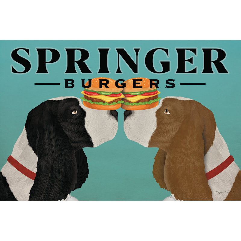 Springer Burgers par Ryan Fowler - reproduction, H 20 po x l 30 po, Toile tendue