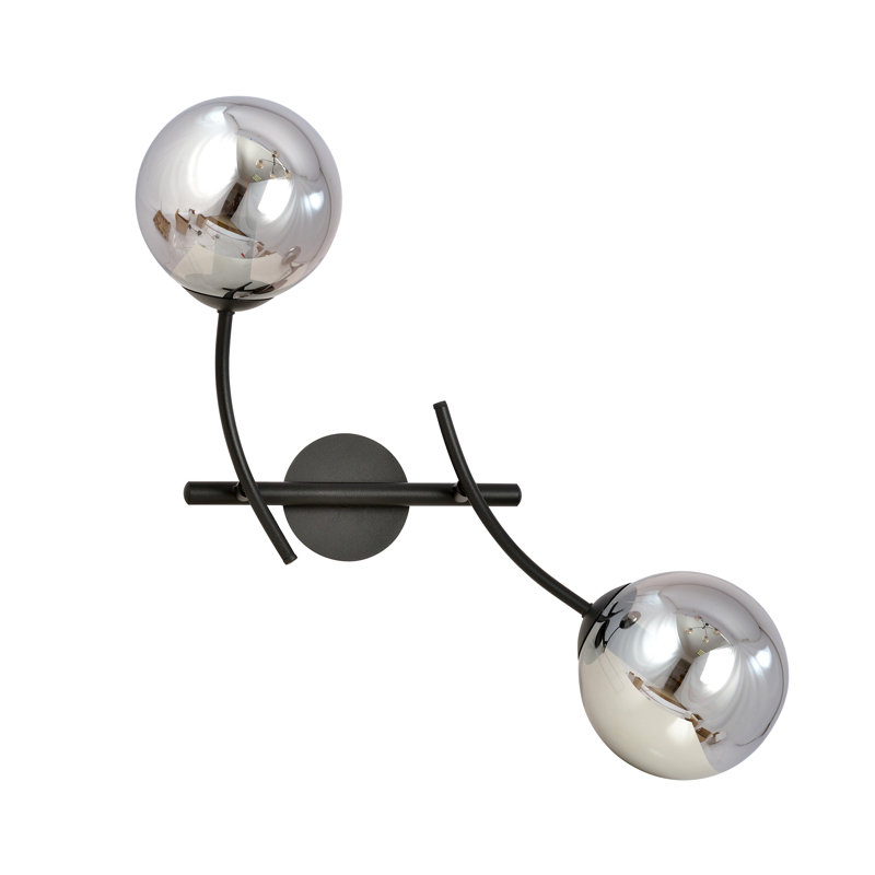Resaca 2-Light Dimmable Armed Sconce, Graphite