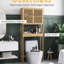 Armoire au-dessus de la toilette pour le rangement - Organisateur de salle de bain spacieux avec portes à lattes et tablettes réglables