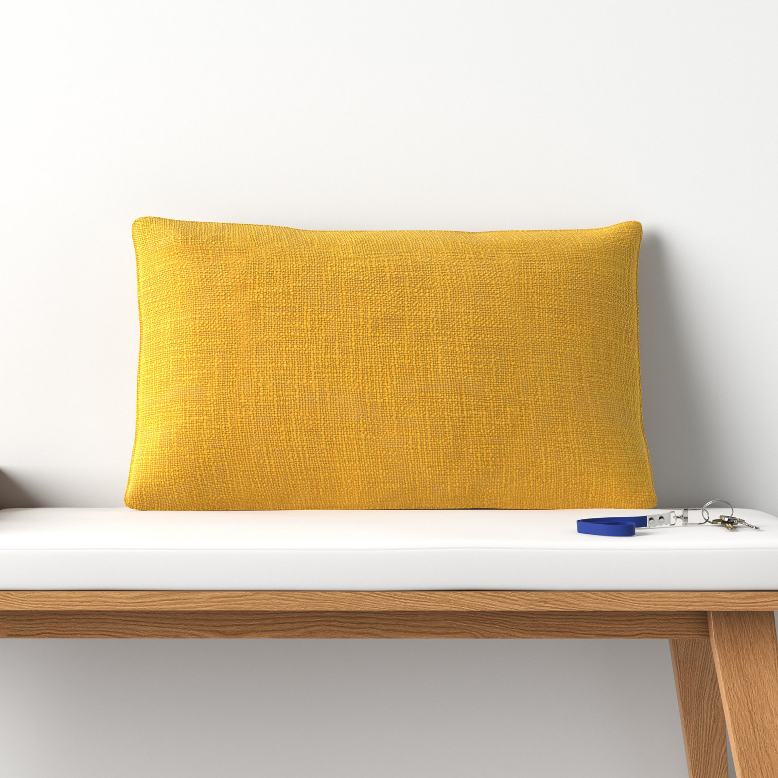 Ruzmira Cotton Lumbar Throw Pillow, Mustard
