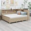 Lit de jour avec tablettes de rangement et 3 tiroirs-660109864