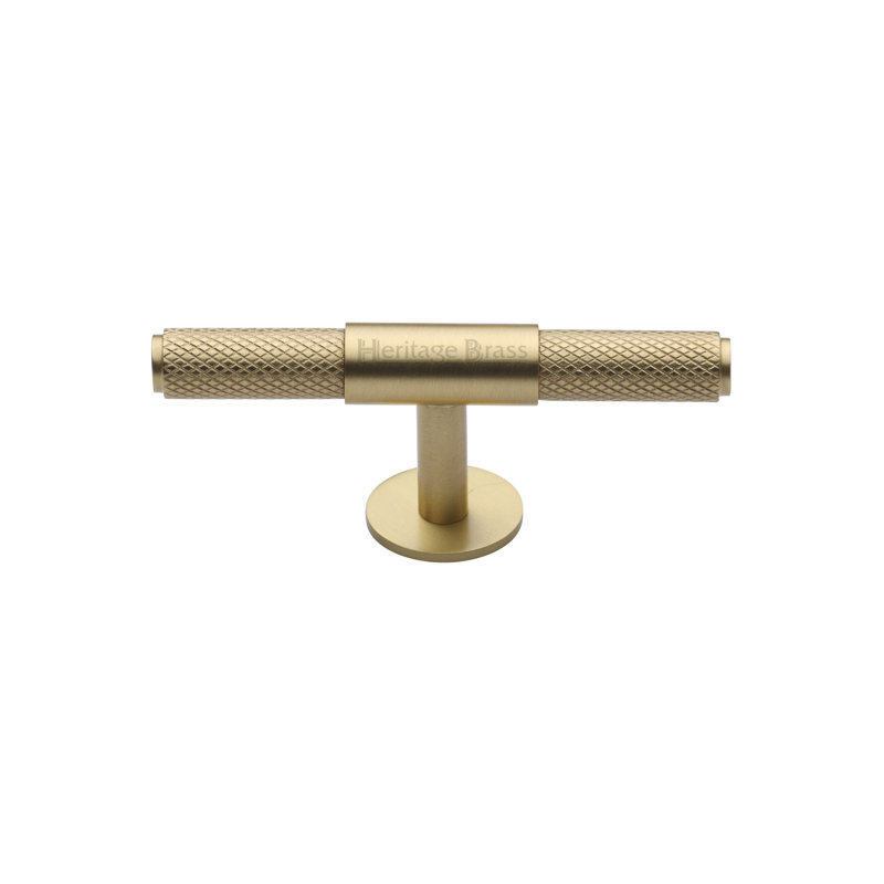 Heritage Cabinet Knob Knurled Fountain Design, Satin Brass, 6cm H x 2cm W x 3.4cm D