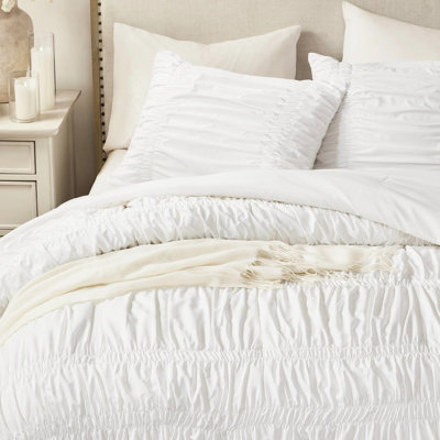 Édredon pour lit simple, 2 pièces, chambre d'inspiration campagne française avec attaches, literie en microfibre douce, tout usage, style standard 100 2 pièces, romantique et taies décoratives, microfibre, tout,