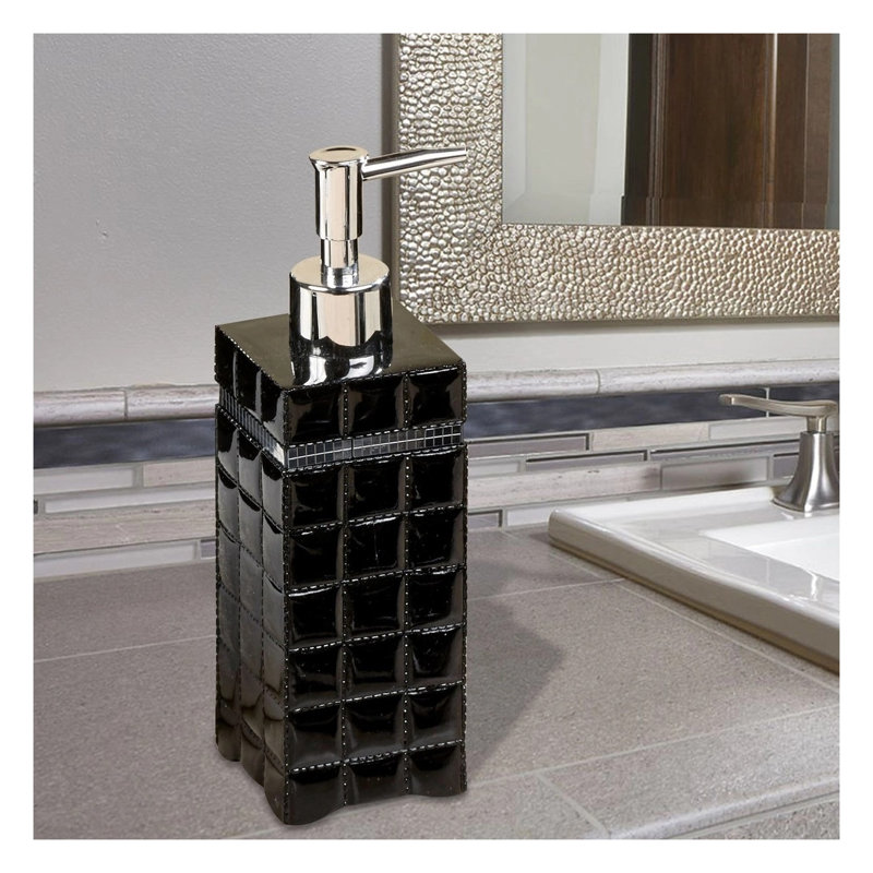 Black Resin Liquid Soap Dispenser Pump Bottle for Bathroom and Kitchen