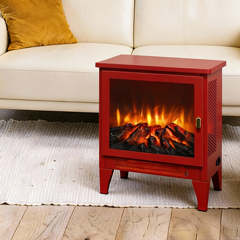 Electric Fireplace Stove Heater, Red