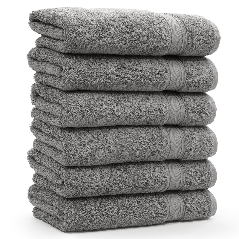 Sinemis Turkish Cotton Hand Towels, Dark Gray